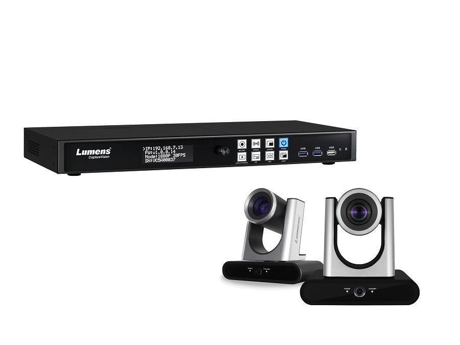 Lumens LC100 CaptureVision System with 2x VC-TR40 AI Auto-Tracking Camera Bundle - Black