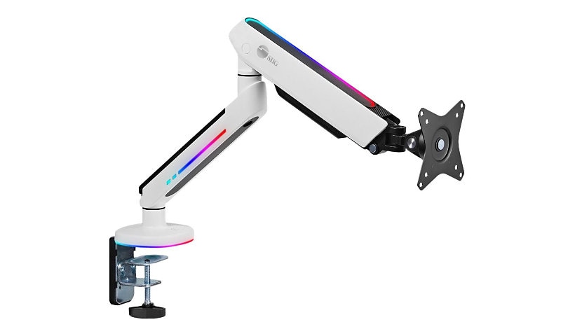 SIIG Premium Single-Monitor Arm Desk Mount with Gaming RGB Lighting - 17" to 34"- up to 19.8 lbs mounting kit - for flat
