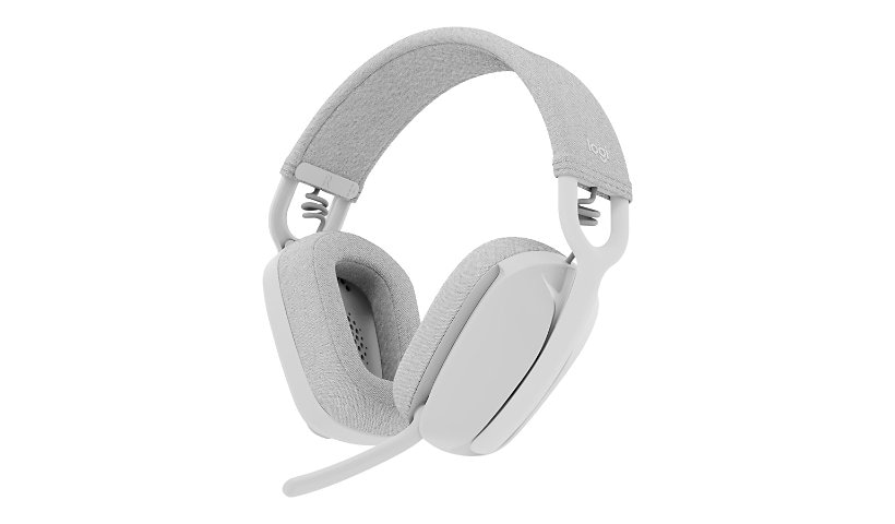 Logitech Zone Vibe 100 Lightweight Wireless Over Ear Headphones with Noise Canceling Microphone, Advanced Multipoint