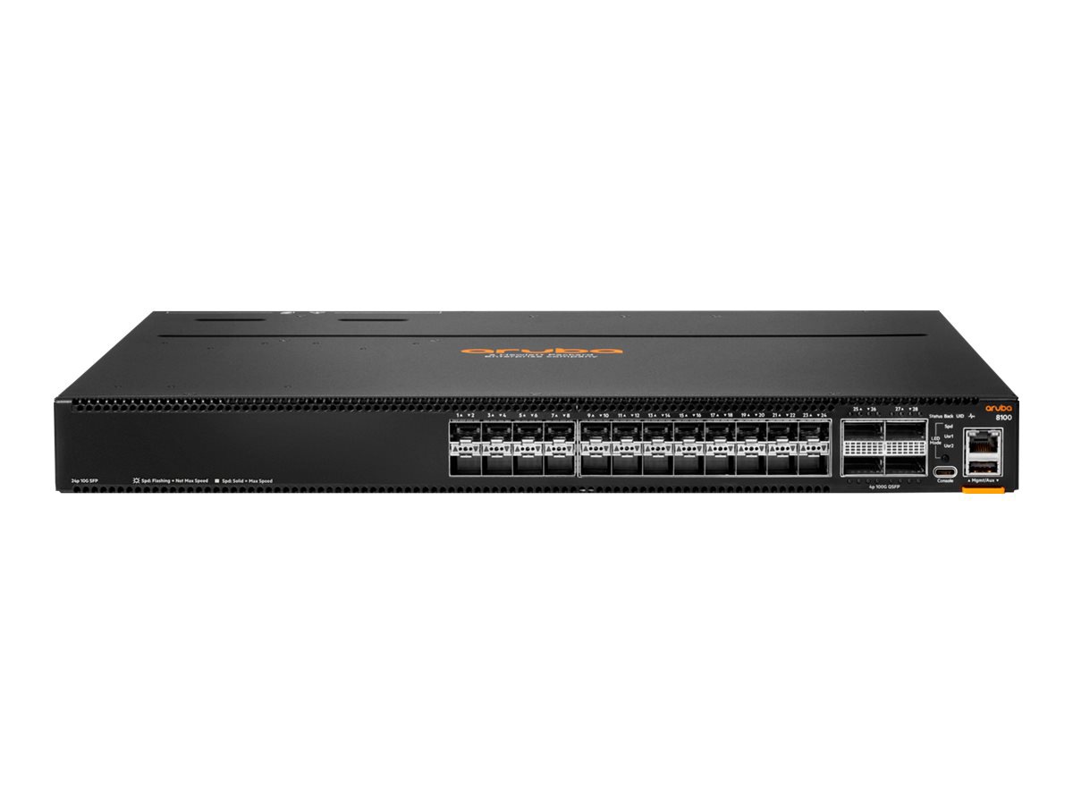 HPE Aruba Networking CX 8100 24x10G SFP+ 4x40/100G QSFP28 Switch - commutateur - 24 ports - Géré - Montable sur rack