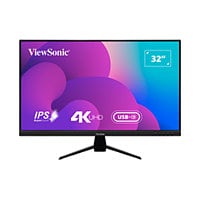 ViewSonic VX3267U-4K - 4K UHD Thin-Bezel IPS Monitor with 65W USB-C, HDMI, DisplayPort, HDR10 - 350 cd/m² - 32"