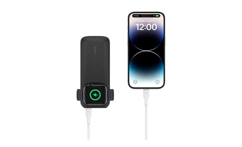 Belkin BoostCharge Pro wireless power bank - 24 pin USB-C - 20 Watt - BPD005BTBK - Basics - CDW.com