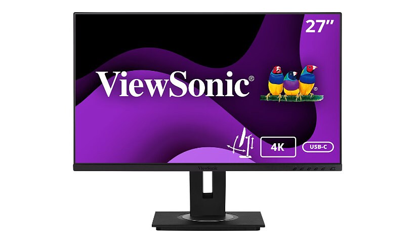 ViewSonic VG2756-4K 27 Inch IPS 4K Docking Monitor with Integrated USB C 3.2, RJ45, HDMI, Display Port and 40 Degree