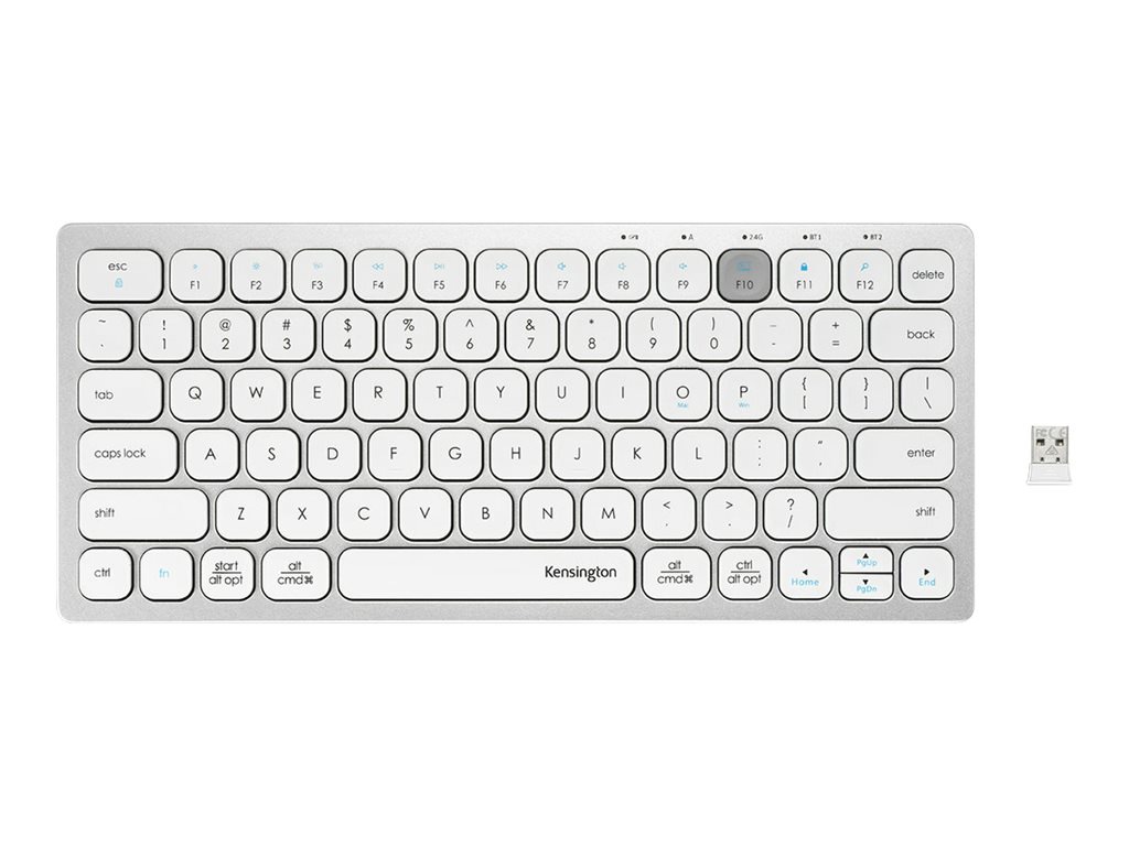 Kensington Multi-Device Dual Wireless Compact Keyboard - keyboard - US - silver