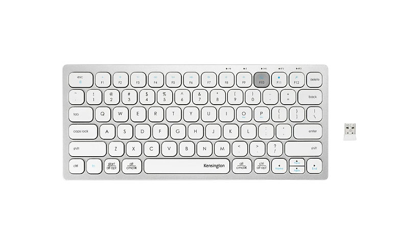 Kensington Multi-Device Dual Wireless Compact Keyboard - keyboard - US - silver