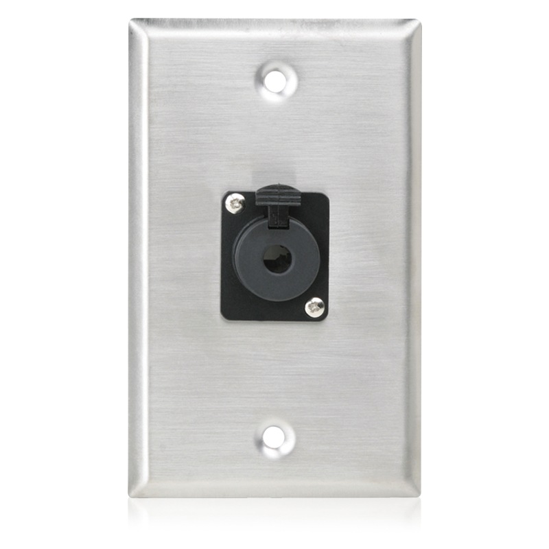 AtlasIED Single Gang Stainless Steel Plate with Female Locking TRS Connector