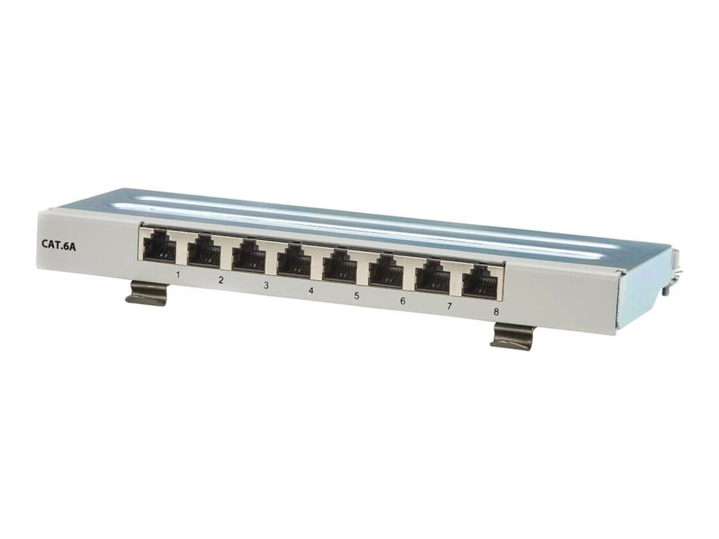 Eaton Tripp Lite Series Cat6a STP Patch Panel, 8 Ports, DIN Rail or Wall Mo