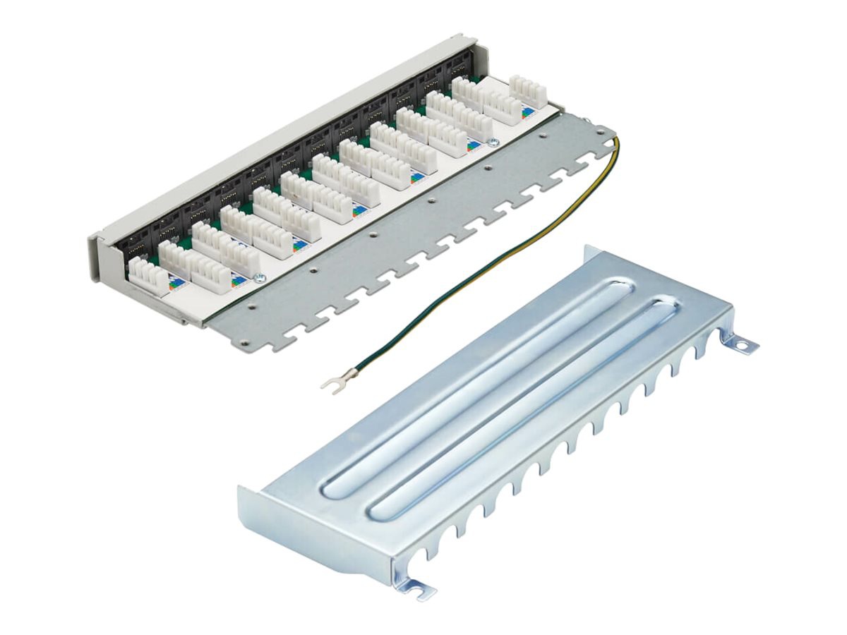 Tripp Lite Cat6a STP Patch Panel, 12 Ports, DIN Rail or Wall Mount, TAA