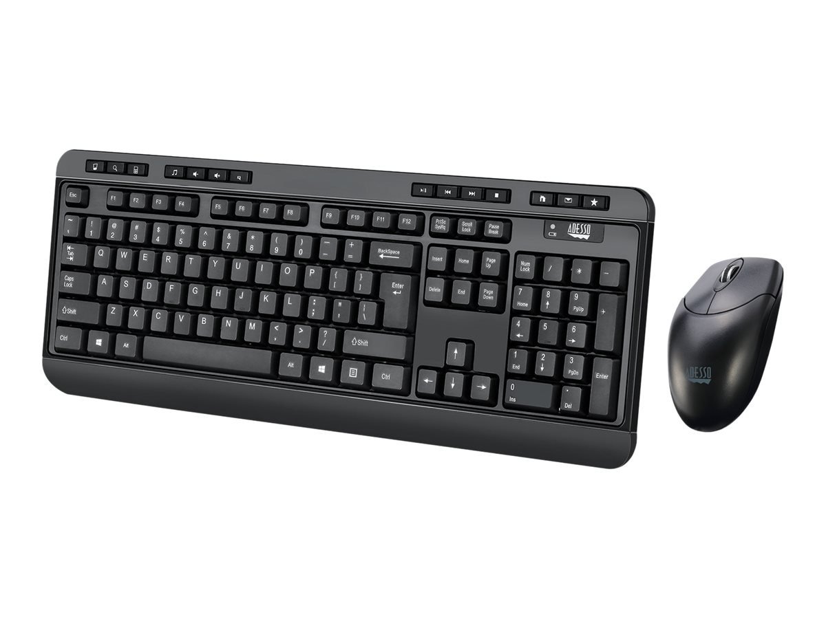 Adesso Antimicrobial Wireless Desktop Keyboard and Mouse