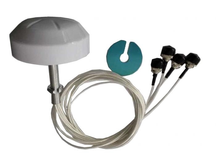 Ventev 2.4/5GHz 2.5/4dBi Wi-Fi Micro Omni Antenna with 4 RPSMA Male Connectors - White