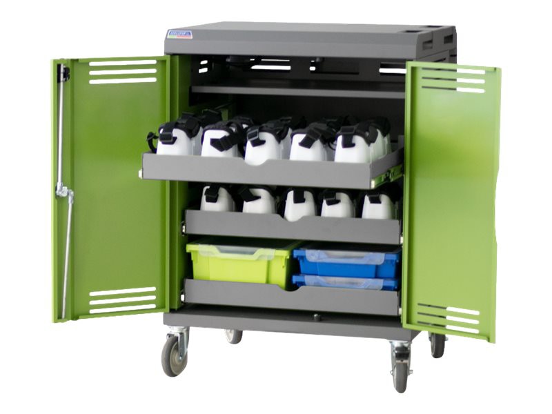 Spectrum VR30 Device Cart cart - for 30 VR goggles / cellular phones - dark gray, lime green - with Power Switch and