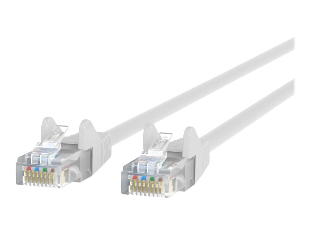 Belkin 10ft CAT6 Ethernet Patch Cable Snagless, RJ45, M/M, White - patch cable - 10 ft - white