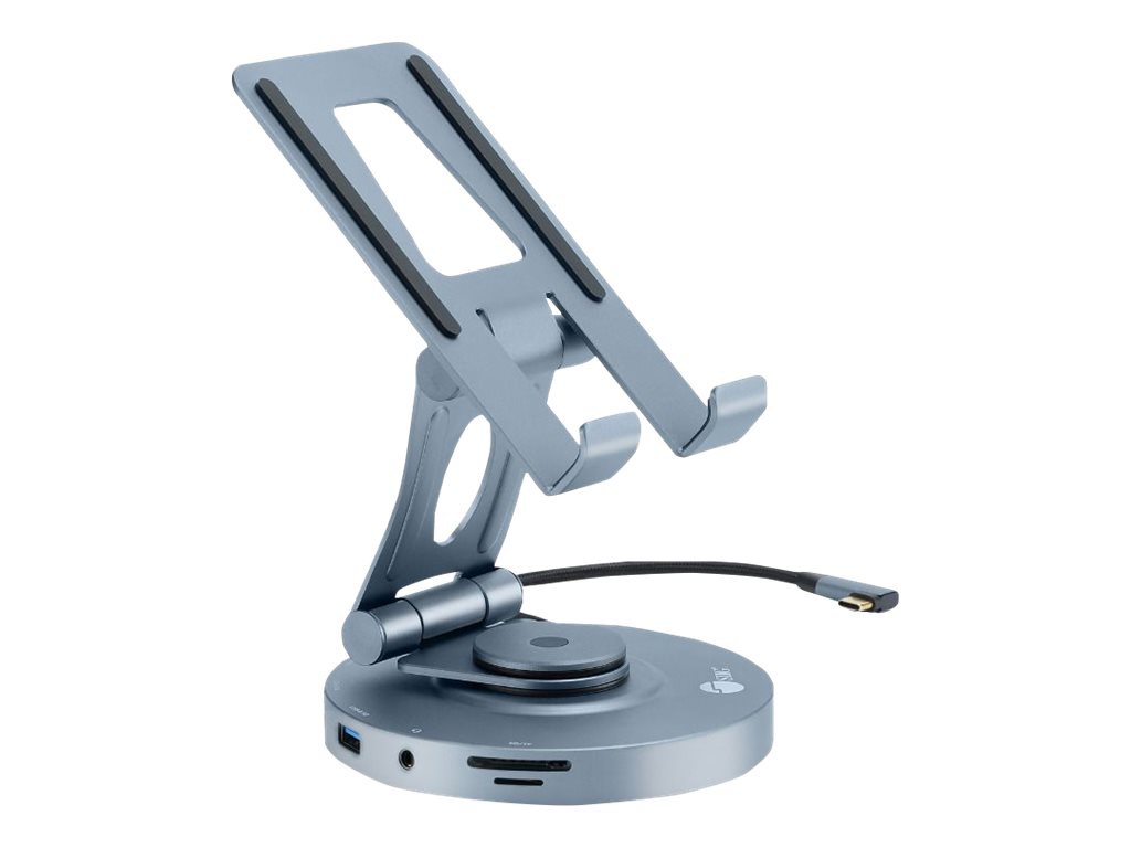 SIIG USB-C Multitask Hub Stand Holder fits under 13" Tablets/Phones- HDMI display 4K@60Hz - PD 100W - docking station +