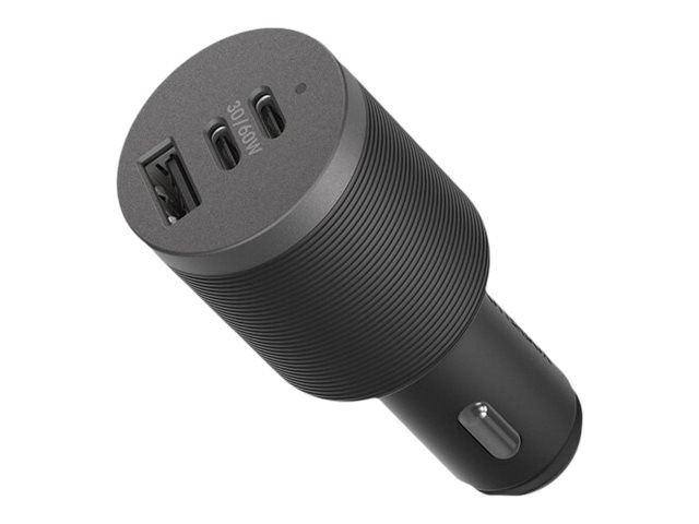 OtterBox USB-C Fast Charge Triple Port Car Charger Premium Pro, 72W