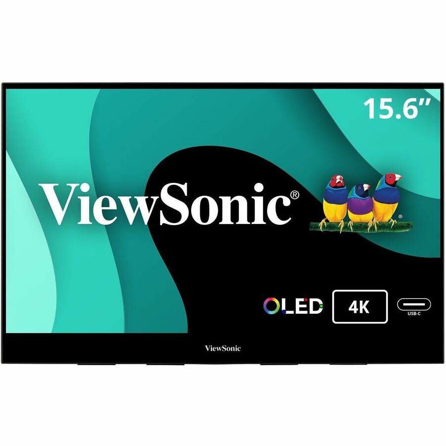 ViewSonic VX1655-4K-OLED - 4K OLED Portable Monitor w/ 60W USB-C, mini HDMI, Kickstand, 100% DCI-P3 - 400 cd/m² - 15.6"