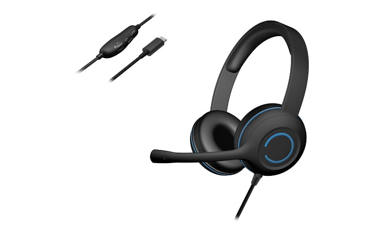 Cyber Acoustics AC 5014 headset AC 5014 Wired Headsets CDW