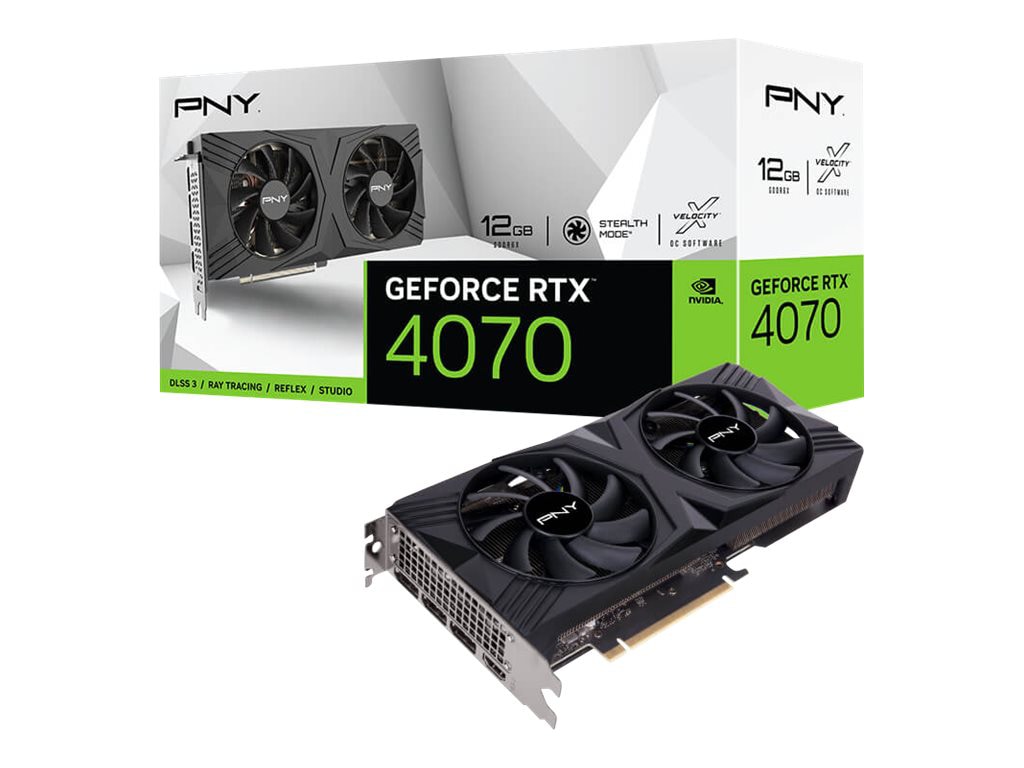 PNY GeForce RTX 4070 12GB - VERTO Dual Fan Edition - carte graphique - GeForce RTX 4070 - 12 Go