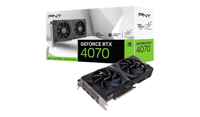 PNY GeForce RTX 4070 12GB - VERTO Dual Fan Edition - carte graphique - GeForce RTX 4070 - 12 Go