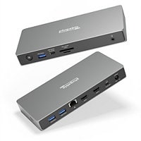 Plugable USB C Dual Monitor Docking Station, 11-in-1, 4K HDMI, USB4 100W Laptop Charging, Driverless