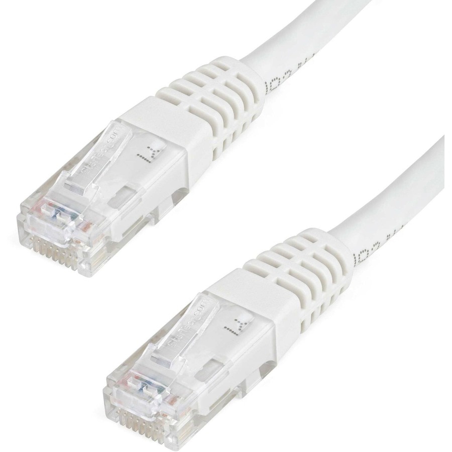 StarTech.com 25ft White CAT6 Ethernet Cable - Molded CAT6 Patch Cord - PoE+
