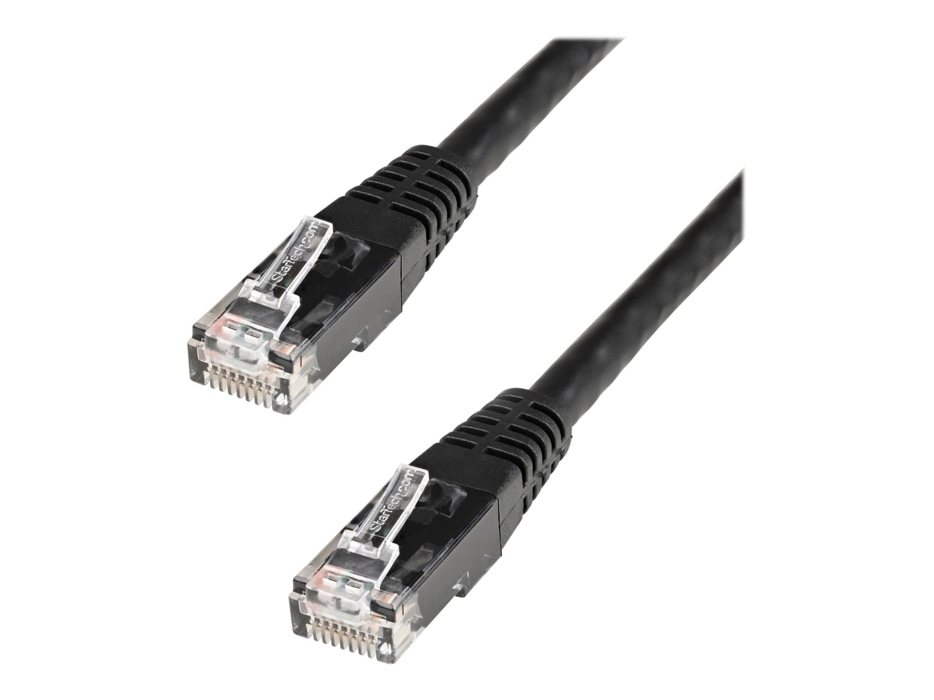 StarTech.com CAT6 Ethernet Cable 25' Black 650MHz Molded Patch Cord PoE++