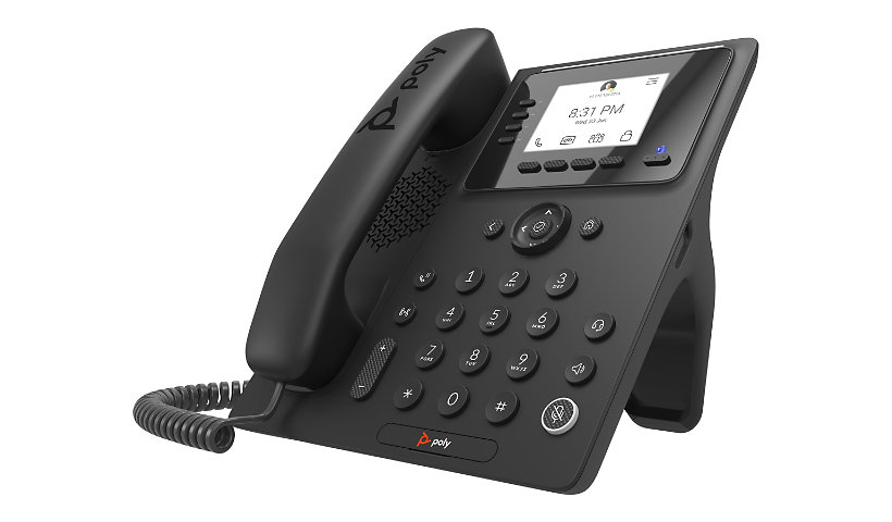 Poly CCX 350 IP Phone - Corded - Corded - Desktop, Wall Mountable - Black