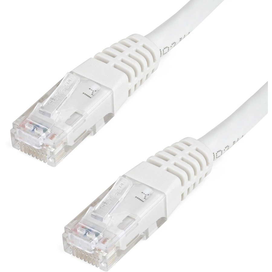 StarTech.com 15ft White CAT6 Ethernet Cable - Molded CAT6 Patch Cord - PoE+