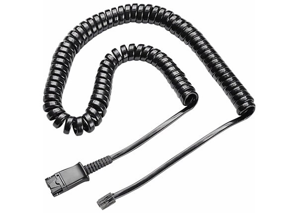 Poly M22 Replacement Coil Cord for Headset - 10 ft Quick Disconnect/RJ-11 Phone Cable for Phone, Headset - Black - 1 Each Poly M22 Replacement Coil Cord for Headset - 10 ft Quick Disconnect/RJ-11 Phone Cable for Phone, Headset - Black - 1 Each