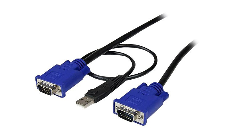 StarTech.com 15 ft 2-in-1 Ultra Thin USB KVM Cable - Video / USB cable - 4 pin USB Type A, HD-15 (M) - HD-15 (M) - 4,57