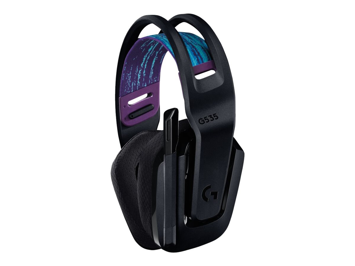 Logitech G535 LIGHTSPEED Wireless Gaming Headset - Lightweight on-ear headphones, flip to mute mic, stereo, compatible