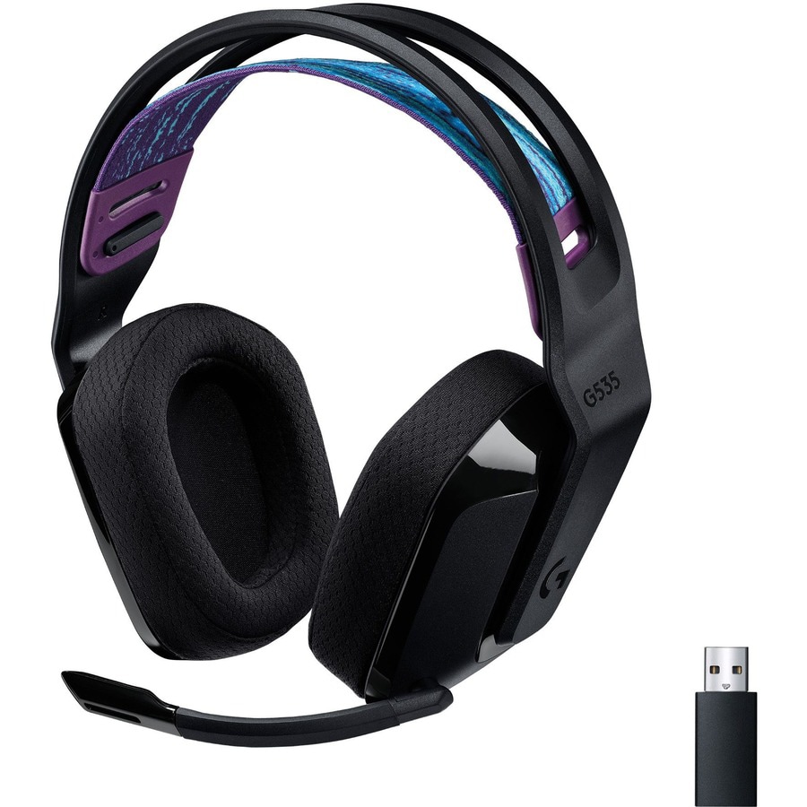 Logitech G535 LIGHTSPEED Wireless Gaming Headset - Lightweight on-ear headphones, flip to mute mic, stereo, compatible