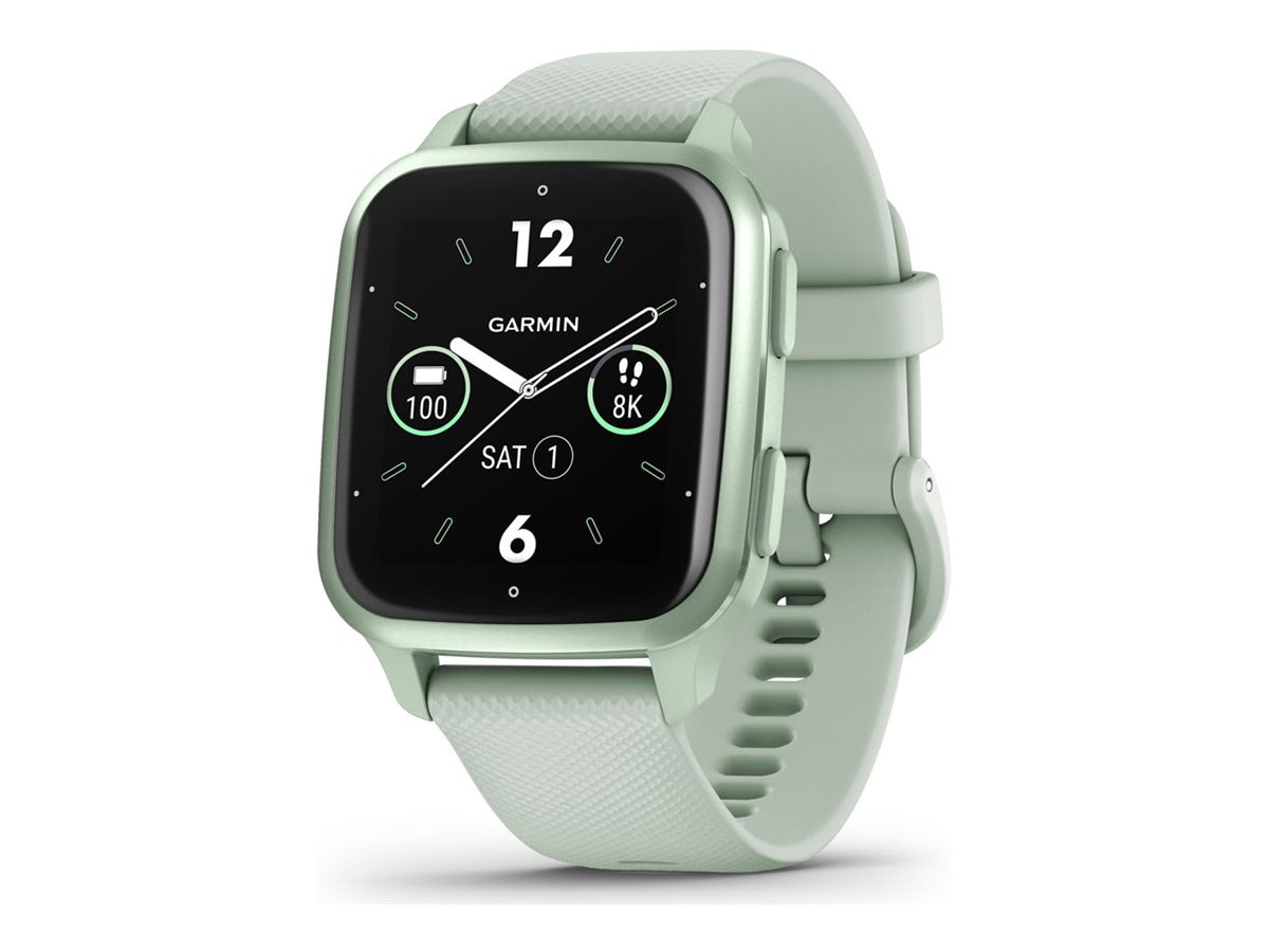 Garmin Venu Sq 2 - metallic mint - smart watch with band - cool mint