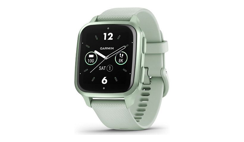 Garmin Venu Sq 2 - metallic mint - smart watch with band - cool mint