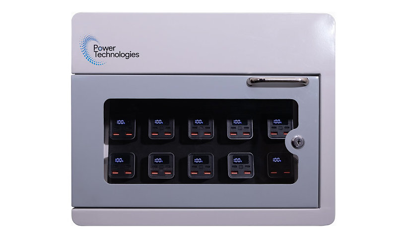 Power Technologies PowerVault-10/10 cabinet unit - for 10 portable batteries - w/ 10 Power Bank Batteries
