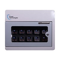 Power Technologies PowerVault-10/10 cabinet unit - for 10 portable batteries - w/ 10 Power Bank Batteries