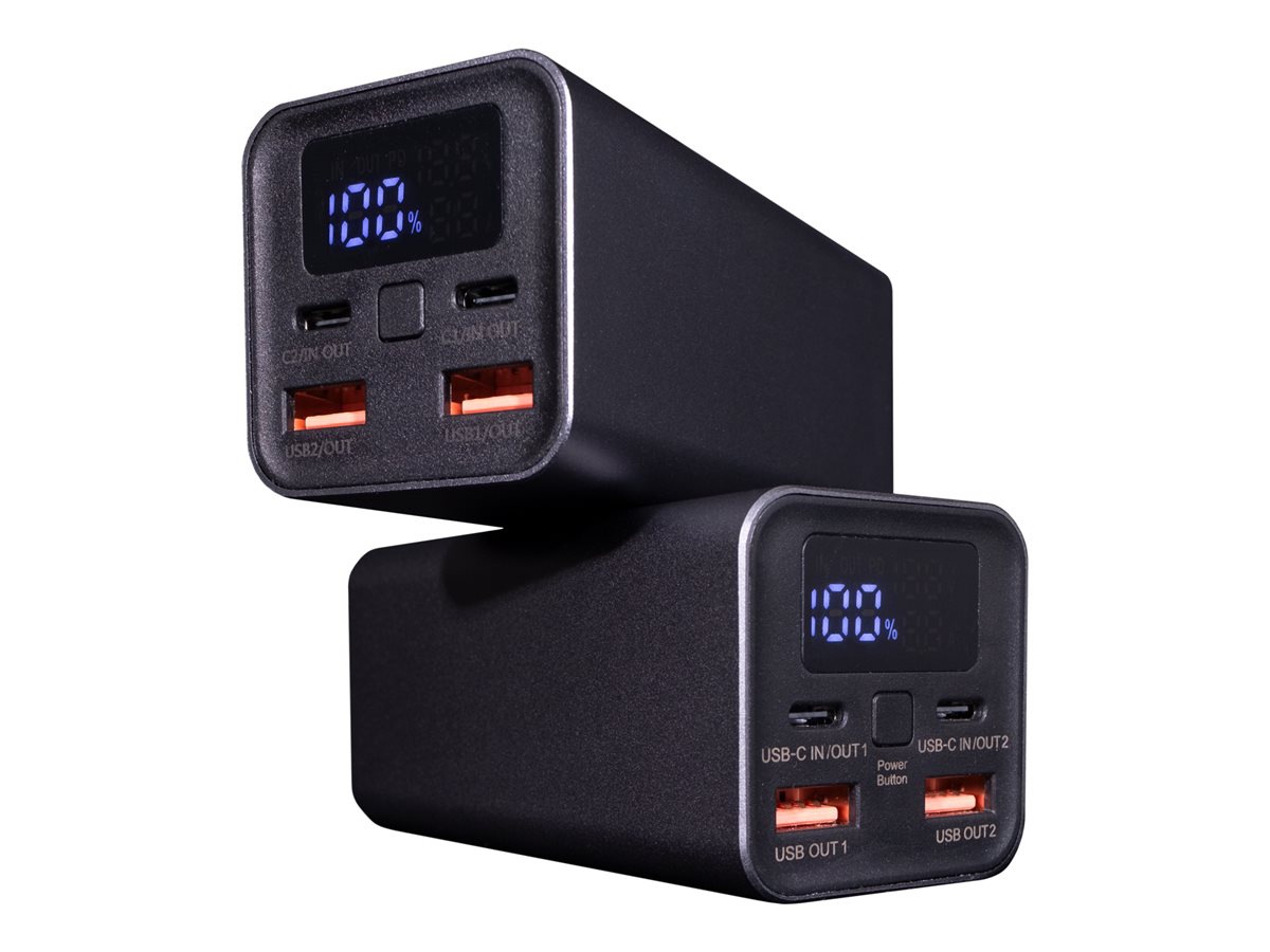 Power Technologies power bank charging station + power bank - Li-Ion - 2 x USB, 2 x USB-C - 65 Watt