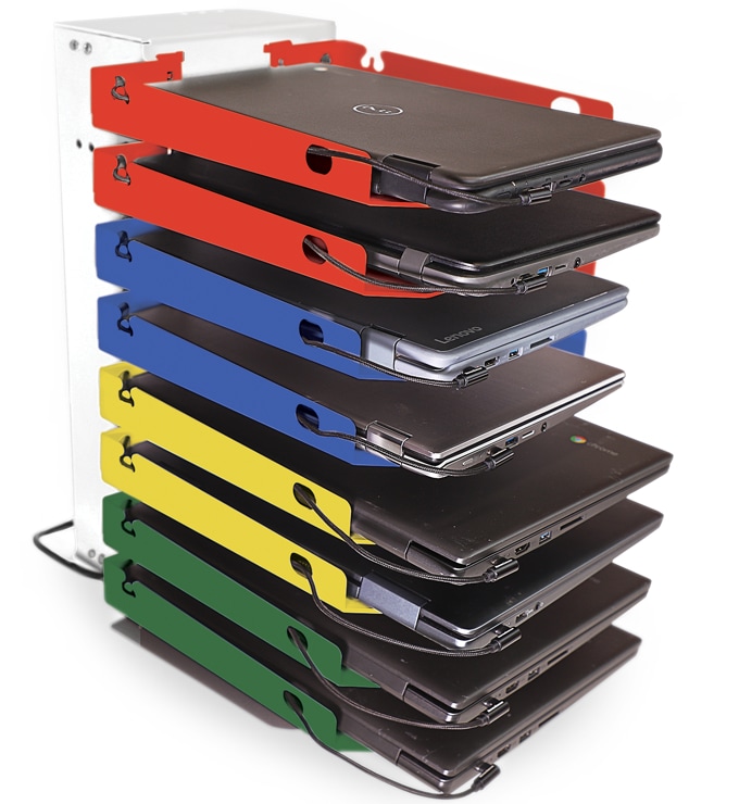 PowerGistics TableTower8 USB 8-Shelf Desktop Storage and Charging Station
