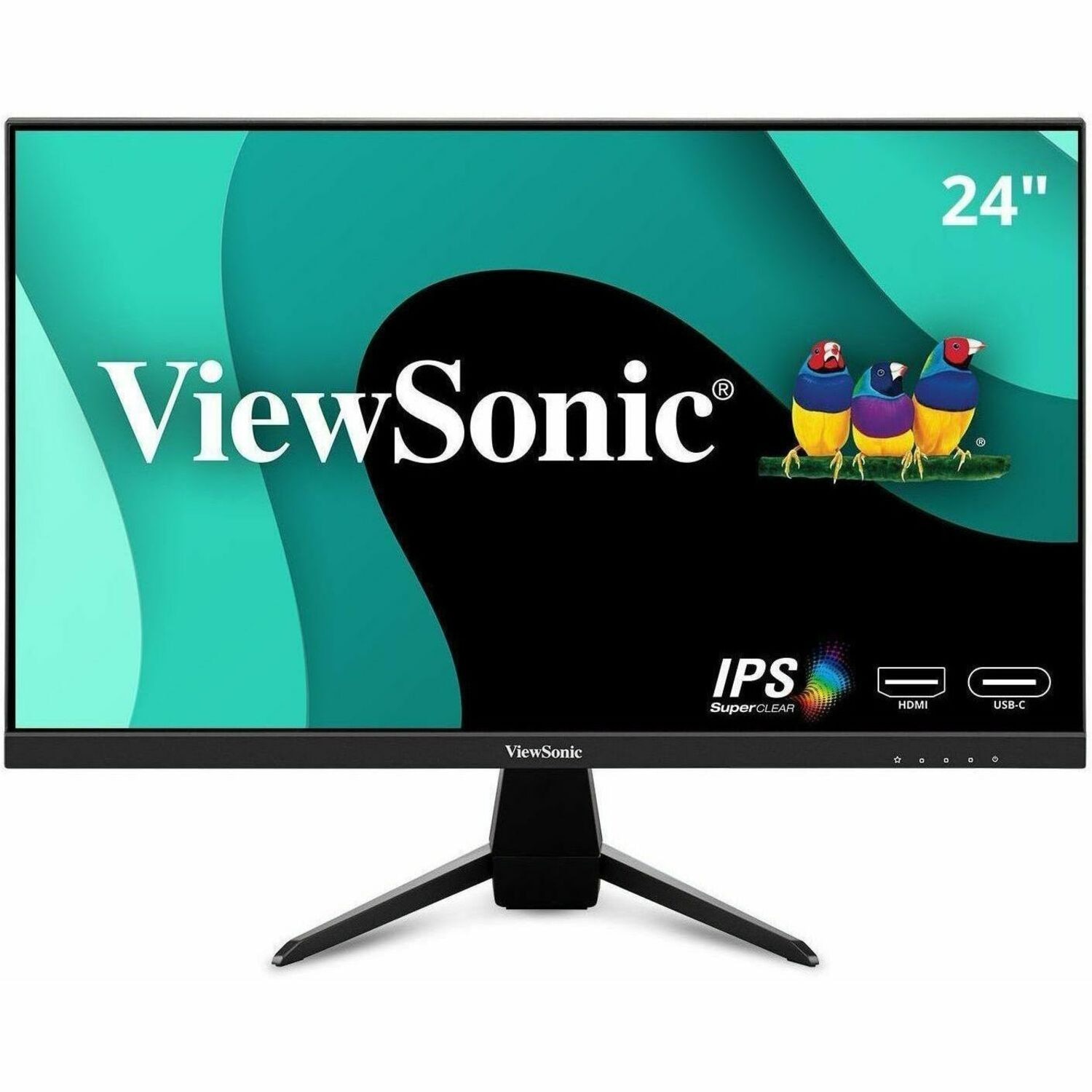 ViewSonic VX2467U - 24" 1080p Thin-Bezel IPS Monitor with 65W USB-C, HDMI,