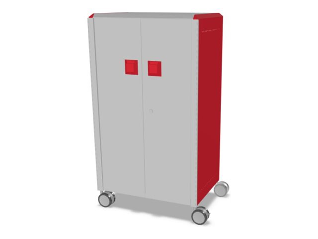 MooreCo Compass Midi H3 - storage cabinet - 3 shelves - 2 doors - red, platinum