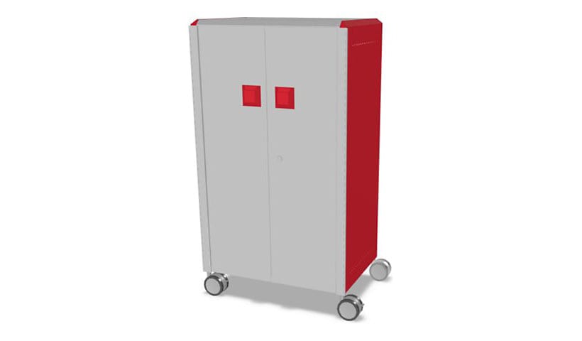MooreCo Compass Midi H3 - storage cabinet - 3 shelves - 2 doors - red, platinum