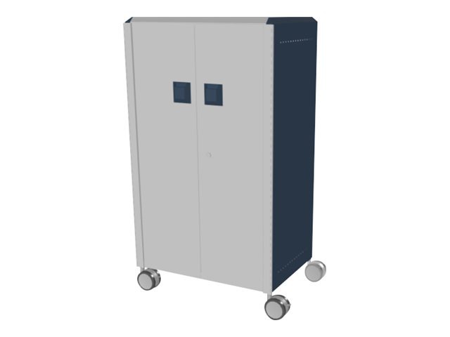 MooreCo Compass Midi H3 - storage cabinet - 3 shelves - 2 doors - navy, pla