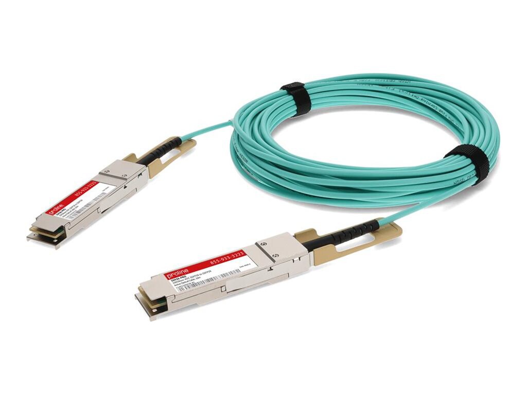 Proline Extreme Networks Compatible TAA Compliant 100GBase-AOC QSFP28 to QSFP28 Active Optical Cable (850nm, MMF, 10m)
