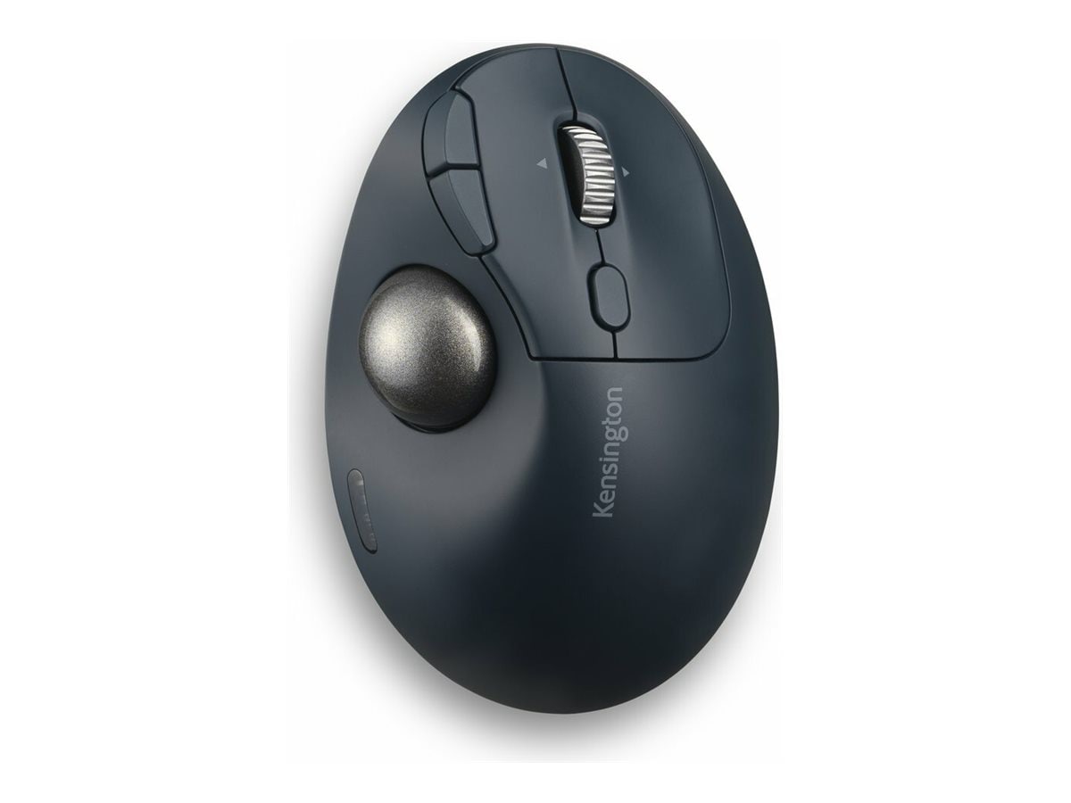 Kensington Pro Fit Ergo TB550 Trackball - vertical mouse - Bluetooth, 2.4 GHz - black, blue-gray