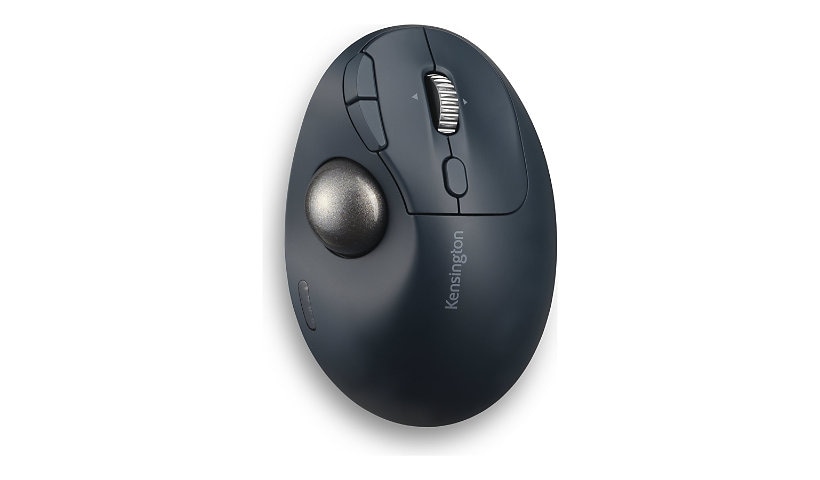 Kensington Pro Fit Ergo TB550 Trackball - vertical mouse - Bluetooth, 2.4 GHz - black, blue-gray