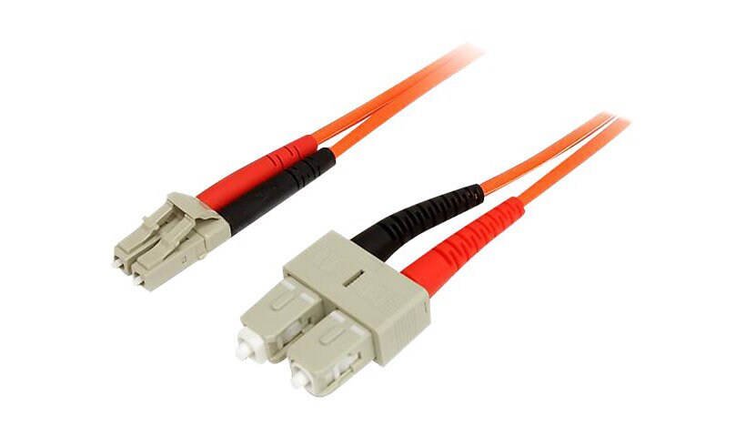 StarTech.com 2m Fiber Optic Cable - Multimode Duplex 50/125 - LSZH - LC/SC - OM2 - LC to SC Fiber Patch Cable