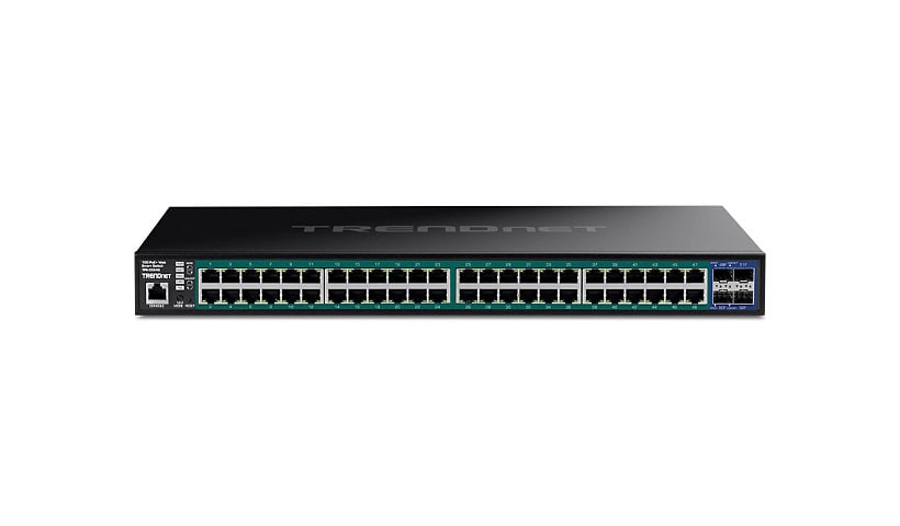 TRENDnet TPE-3524S - commutateur - 52 ports, web - 52 ports - intelligent - Montable sur rack - Conformité TAA