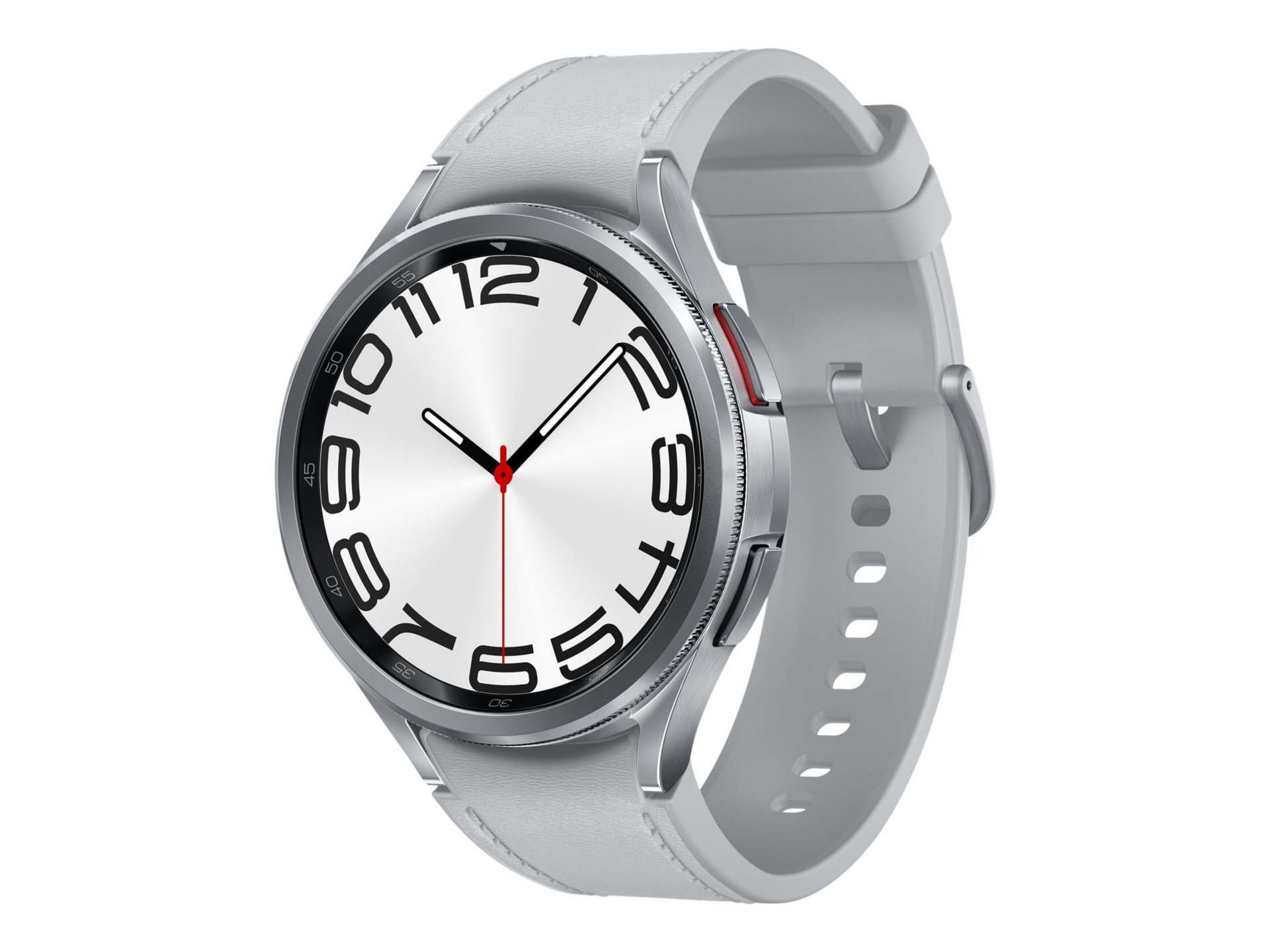 Samsung Galaxy Watch6 Classic Smartwatch - 47 mm Silver Stainless Steel Case w M/L Silver Band - 16 GB - Bluetooth/Wi-Fi