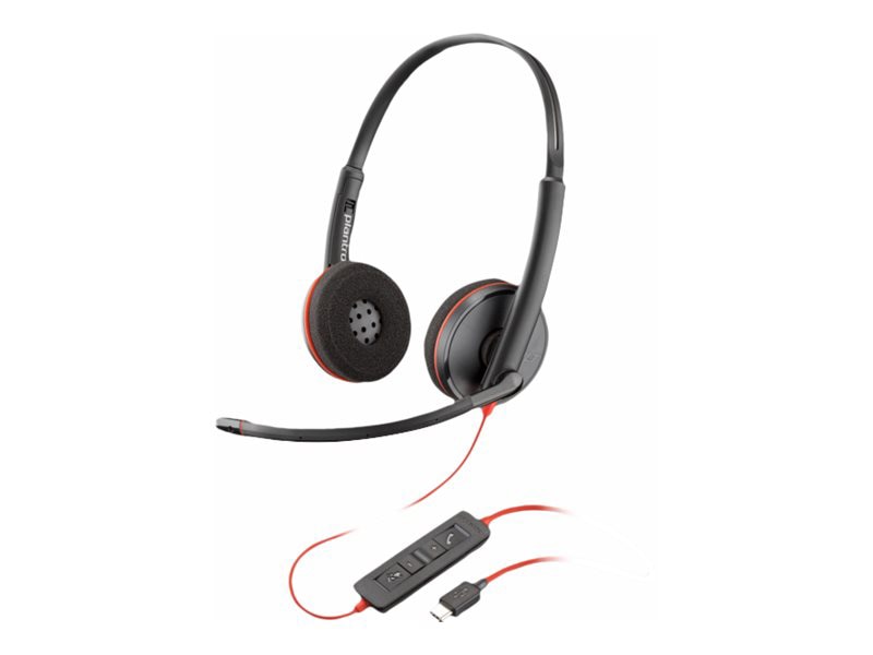 Poly Blackwire 3220 Stereo Headset +USB-C/A Adapter TAA