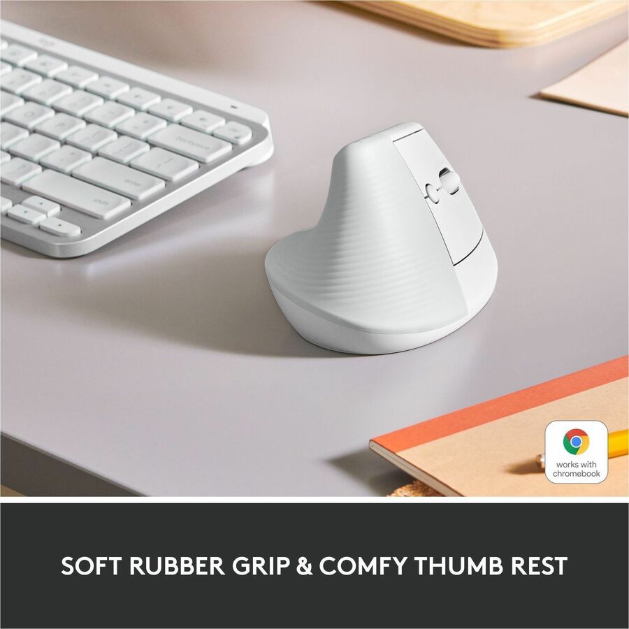 Thumbnail 3 of 11 for Logitech Lift Vertical Ergonomic Mouse (Off-white)