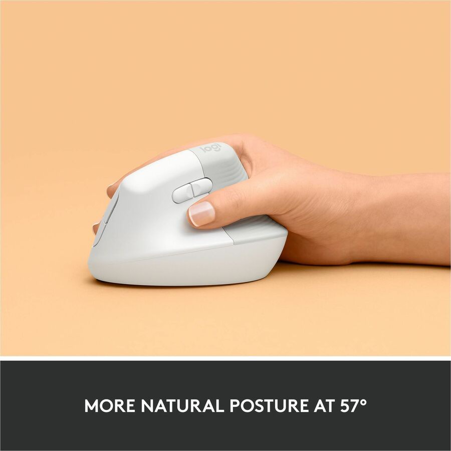 Thumbnail 4 of 11 for Logitech Lift Vertical Ergonomic Mouse (Off-white)